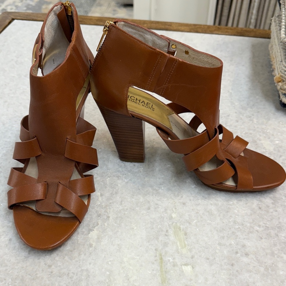 Michael Kors Tan Leather Strappy Heels